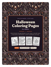 Cover page of Halloween Coloring Pages for Adults, a printable PDF from Sign Halloween