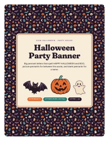 Cover page of Halloween Party Banner, a printable PDF from Sign Halloween