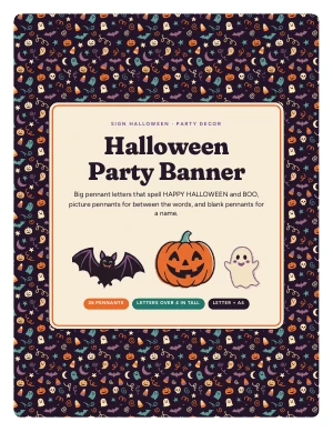 Cover page of Halloween Party Banner, a printable PDF from Sign Halloween