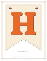 The letter H pennant of Halloween Party Banner, shown whole