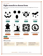 The “pick a design” gallery of all eight stencils of Pumpkin Carving Stencils, shown whole