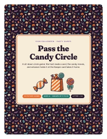 Cover page of Pass the Candy Circle, a printable PDF from Sign Halloween