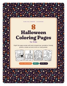 Cover page of Halloween Coloring Pages, a printable PDF from Sign Halloween