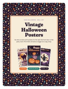 Cover page of Vintage Halloween Posters, a printable PDF from Sign Halloween