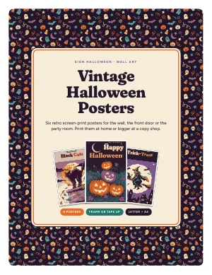 Cover page of Vintage Halloween Posters, a printable PDF from Sign Halloween