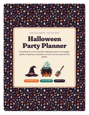 Cover page of Halloween Party Planner, a printable PDF from Sign Halloween