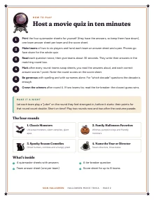 The how-to page “Host a movie quiz in ten minutes” of Halloween Movie Trivia, shown whole