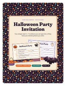 Cover page of Halloween Party Invitation, a printable PDF from Sign Halloween