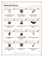 A sheet of Finish the Phrase cards of Finish the Phrase, shown whole