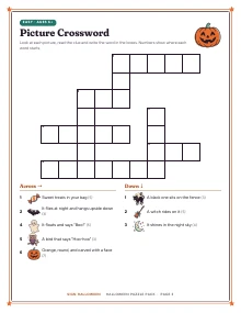 The picture crossword of Halloween Puzzle Pack, shown whole