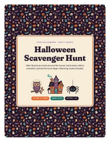 Cover page of Halloween Scavenger Hunt, a printable PDF from Sign Halloween