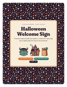 Cover page of Halloween Welcome Sign, a printable PDF from Sign Halloween