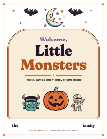 The “Welcome, Little Monsters” door sign of Halloween Welcome Sign, shown whole